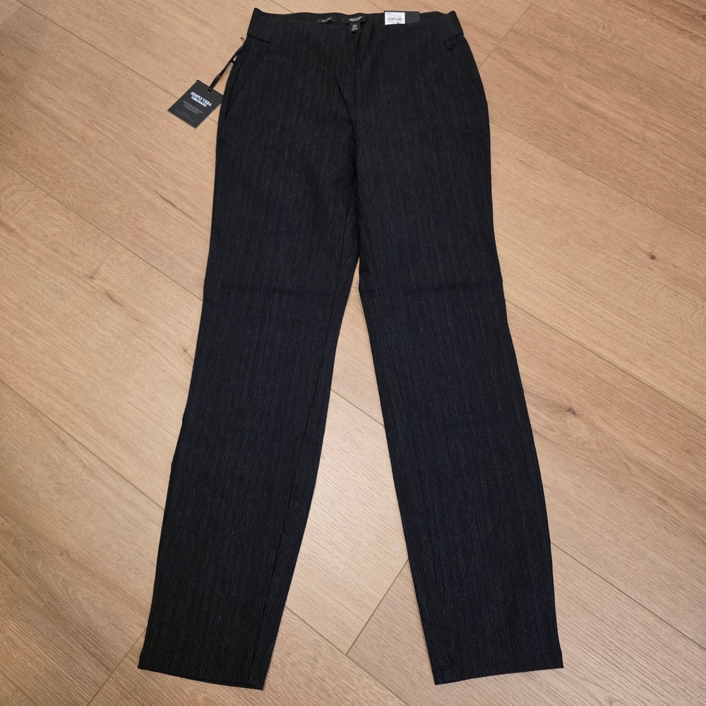 Simply Vera Vera Wang Polished Twill Pants XS Short Black Pinstripe Skinny NWT